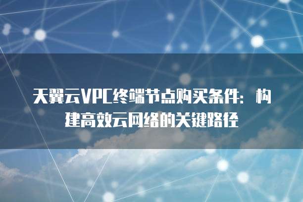 天翼云VPC终端节点购买条件:构建高效云网络的关键路径