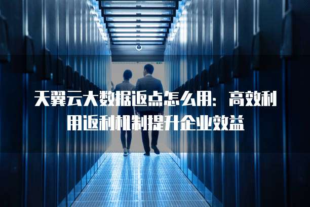 天翼云大数据返点怎么用:高效利用返利机制提升企业效益