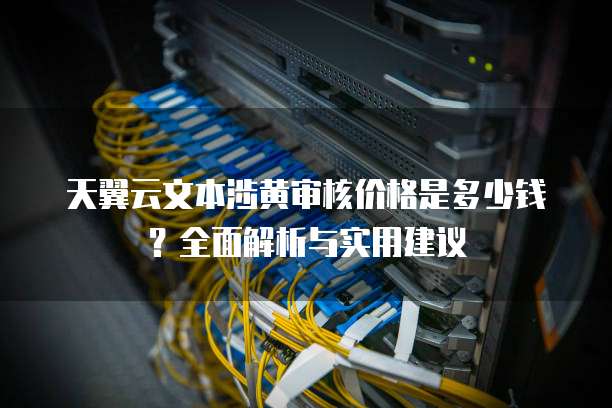 天翼云文本涉黄审核价格是多少钱?全面解析与实用建议