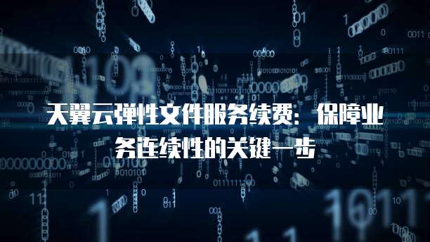 天翼云弹性文件服务续费:保障业务连续性的关键一步
