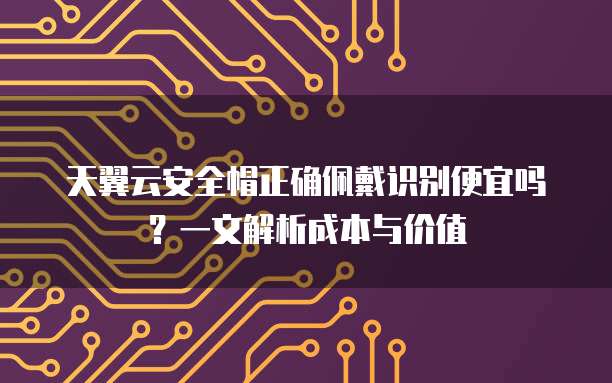 天翼云安全帽正确佩戴识别便宜吗?一文解析成本与价值