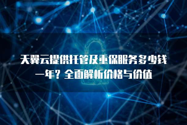 天翼云提供托管及重保服务多少钱一年?全面解析价格与价值