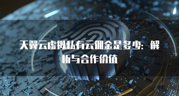 天翼云虚拟私有云佣金是多少：解析与合作价值