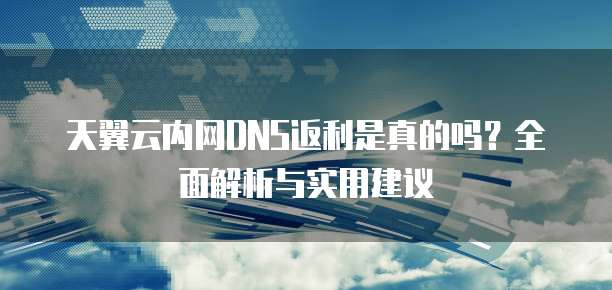 天翼云内网DNS返利是真的吗？全面解析与实用建议