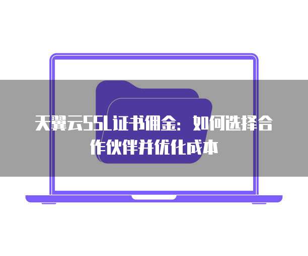 天翼云SSL证书佣金:如何选择合作伙伴并优化成本
