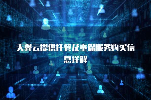 天翼云提供托管及重保服务购买信息详解
