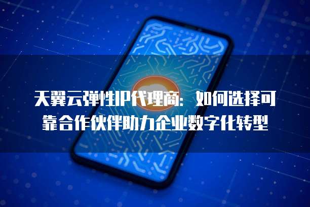 天翼云弹性IP代理商:如何选择可靠合作伙伴助力企业数字化转型