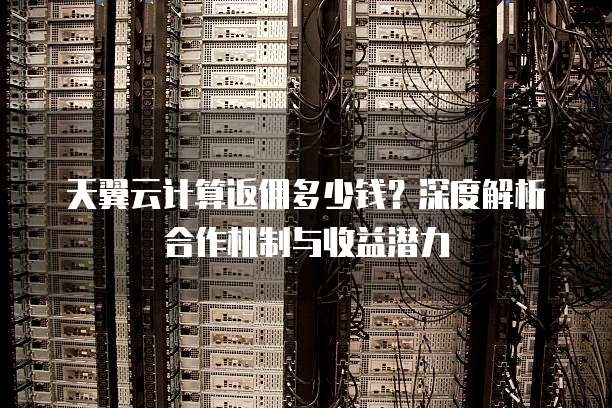 天翼云计算返佣多少钱?深度解析合作机制与收益潜力