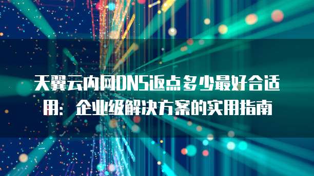 天翼云内网DNS返点多少最好合适用:企业级解决方案的实用指南