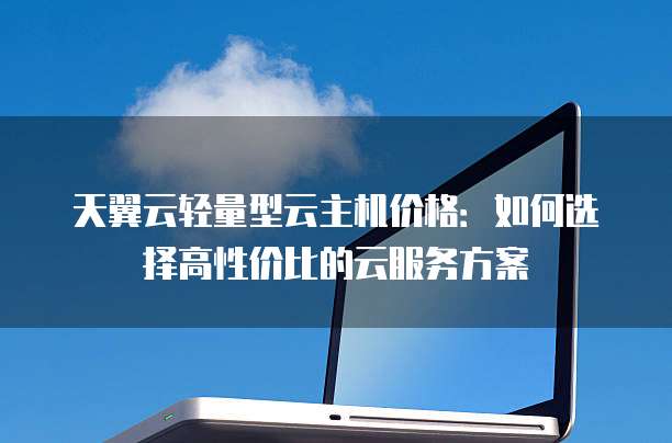 天翼云轻量型云主机价格:如何选择高性价比的云服务方案