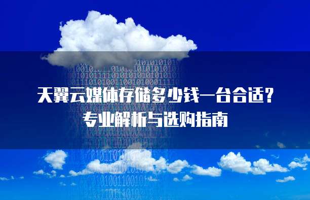 天翼云媒体存储多少钱一台合适?专业解析与选购指南