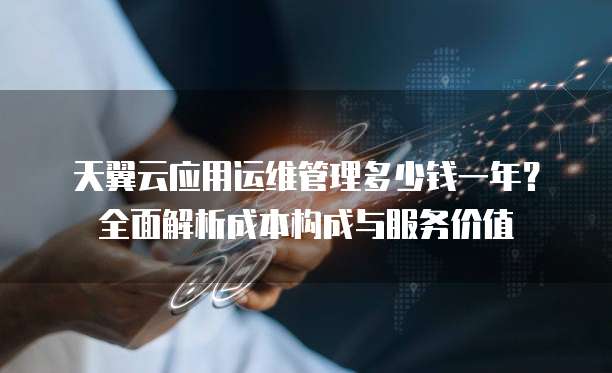 天翼云应用运维管理多少钱一年?全面解析成本构成与服务价值