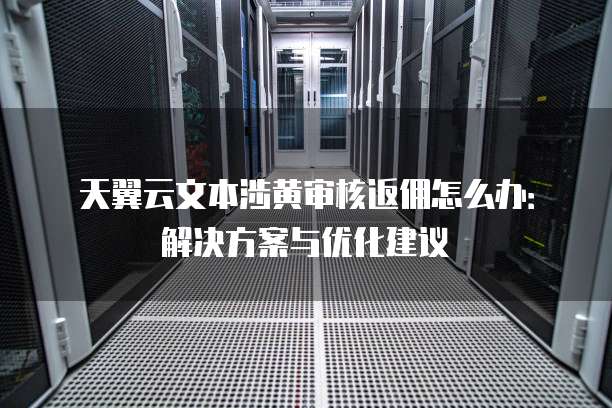 天翼云文本涉黄审核返佣怎么办:解决方案与优化建议