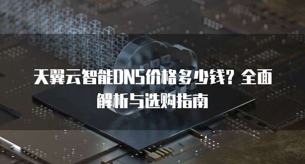 天翼云智能DNS价格多少钱?全面解析与选购指南