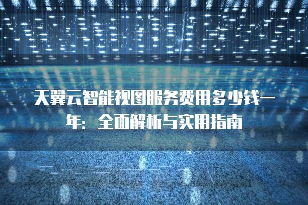 天翼云智能视图服务费用多少钱一年:全面解析与实用指南