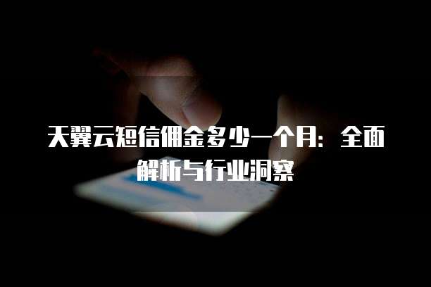 天翼云短信佣金多少一个月:全面解析与行业洞察
