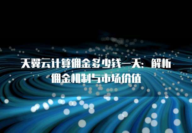 天翼云计算佣金多少钱一天:解析佣金机制与市场价值