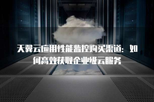 天翼云应用性能监控购买渠道:如何高效获取企业级云服务