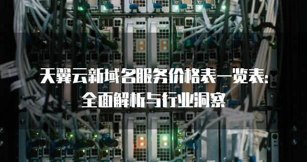 天翼云新域名服务价格表一览表:全面解析与行业洞察