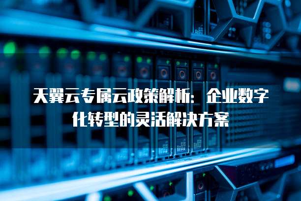 天翼云专属云政策解析:企业数字化转型的灵活解决方案