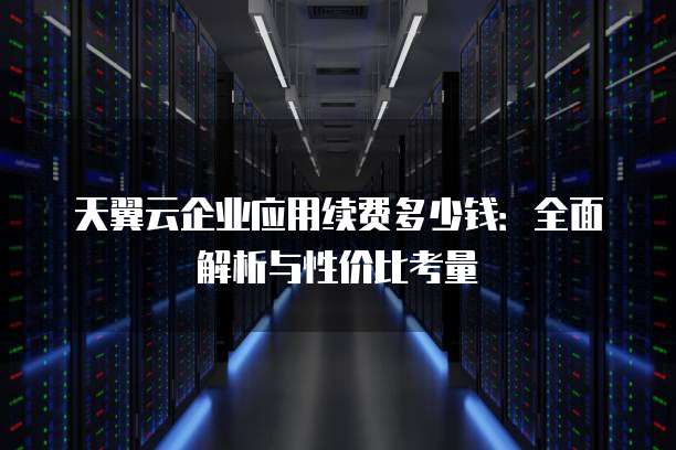 天翼云企业应用续费多少钱:全面解析与性价比考量