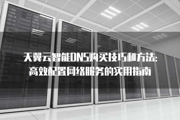 天翼云智能DNS购买技巧和方法:高效配置网络服务的实用指南