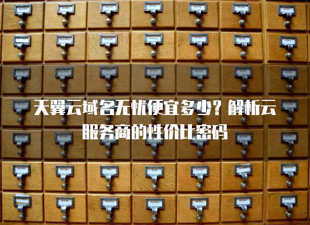 天翼云域名无忧便宜多少？解析云服务商的性价比密码