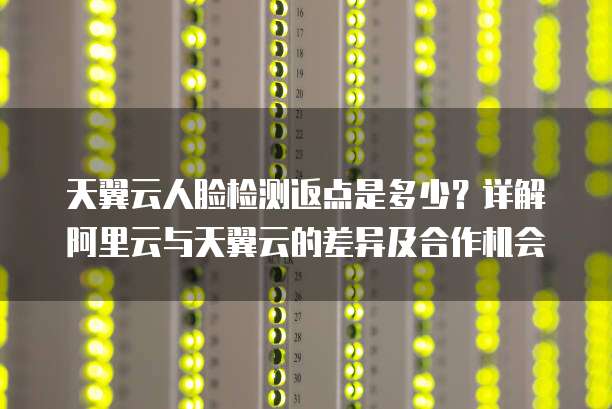 天翼云人脸检测返点是多少?详解阿里云与天翼云的差异及合作机会