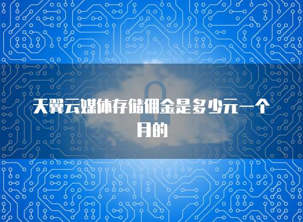 天翼云媒体存储佣金是多少元一个月的