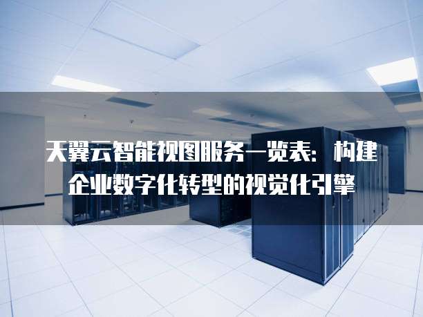 天翼云智能视图服务一览表:构建企业数字化转型的视觉化引擎
