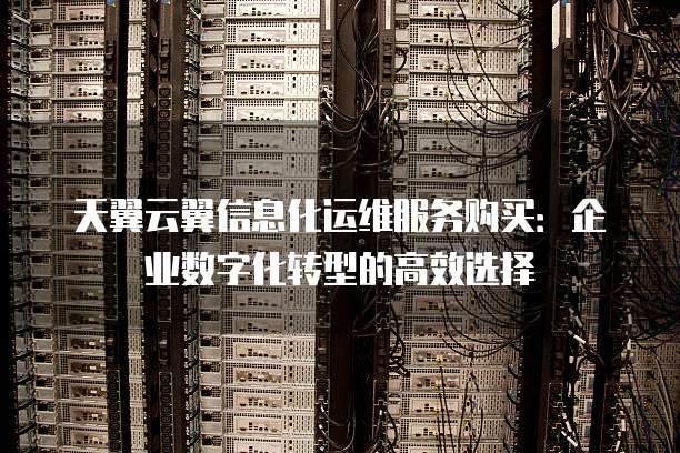天翼云翼信息化运维服务购买:企业数字化转型的高效选择