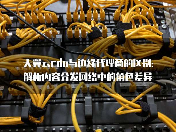 天翼云cdn与边缘代理商的区别:解析内容分发网络中的角色差异