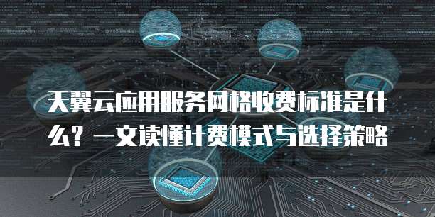 天翼云应用服务网格收费标准是什么？一文读懂计费模式与选择策略