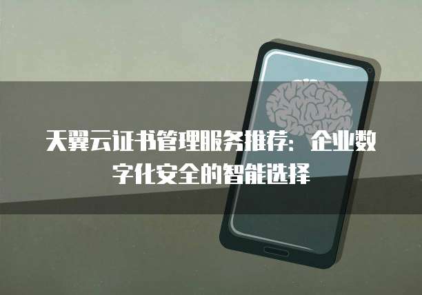 天翼云证书管理服务推荐：企业数字化安全的智能选择