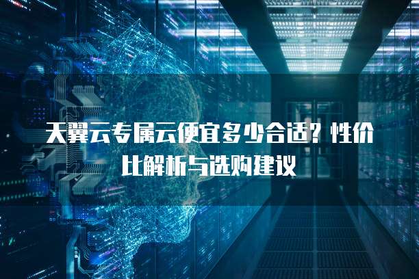 天翼云专属云便宜多少合适?性价比解析与选购建议