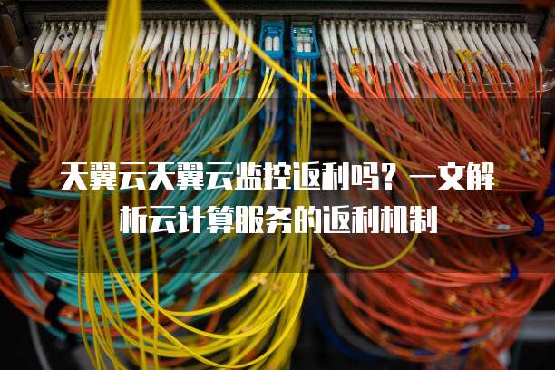 天翼云天翼云监控返利吗？一文解析云计算服务的返利机制