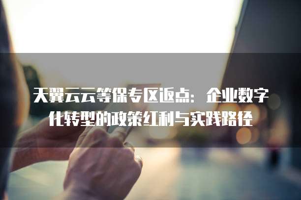 天翼云云等保专区返点:企业数字化转型的政策红利与实践路径