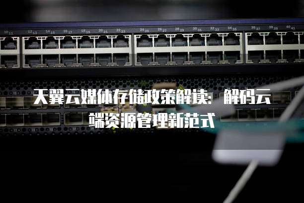 天翼云媒体存储政策解读:解码云端资源管理新范式