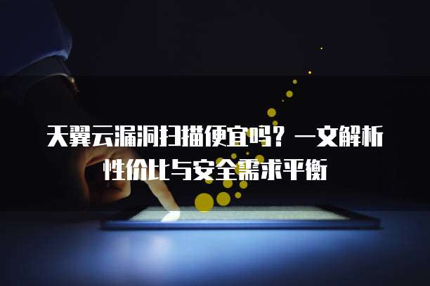 天翼云漏洞扫描便宜吗?一文解析性价比与安全需求平衡