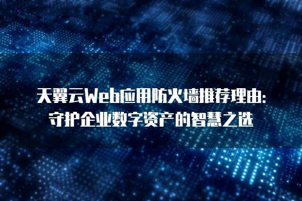 天翼云Web应用防火墙推荐理由：守护企业数字资产的智慧之选