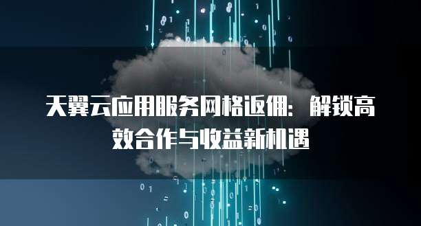 天翼云应用服务网格返佣:解锁高效合作与收益新机遇