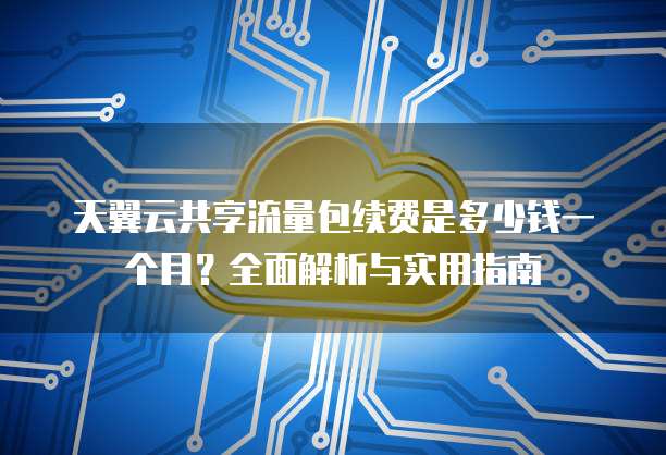 天翼云共享流量包续费是多少钱一个月?全面解析与实用指南