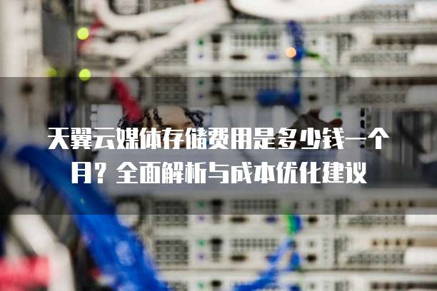 天翼云媒体存储费用是多少钱一个月?全面解析与成本优化建议