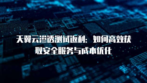 天翼云渗透测试返利:如何高效获取安全服务与成本优化