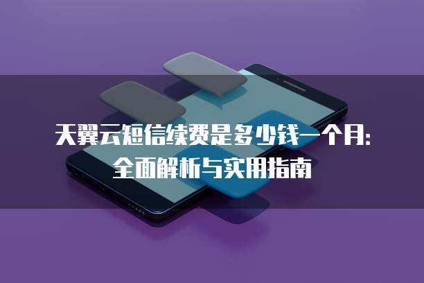 天翼云短信续费是多少钱一个月:全面解析与实用指南