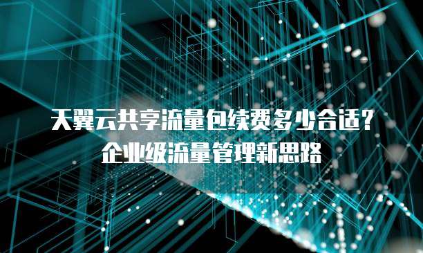 天翼云共享流量包续费多少合适?企业级流量管理新思路