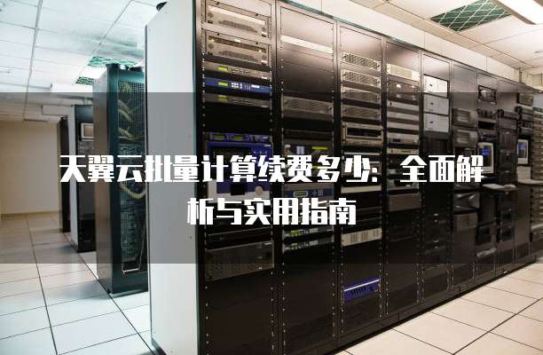 天翼云批量计算续费多少:全面解析与实用指南