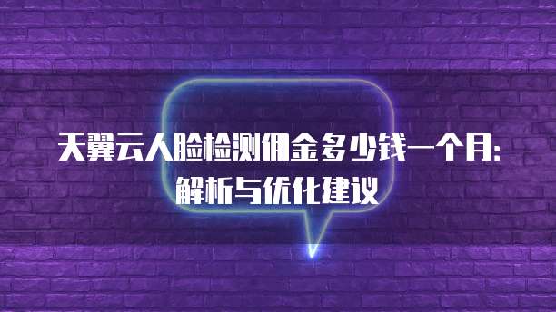 天翼云人脸检测佣金多少钱一个月:解析与优化建议