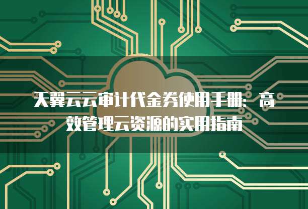 天翼云云审计代金券使用手册:高效管理云资源的实用指南