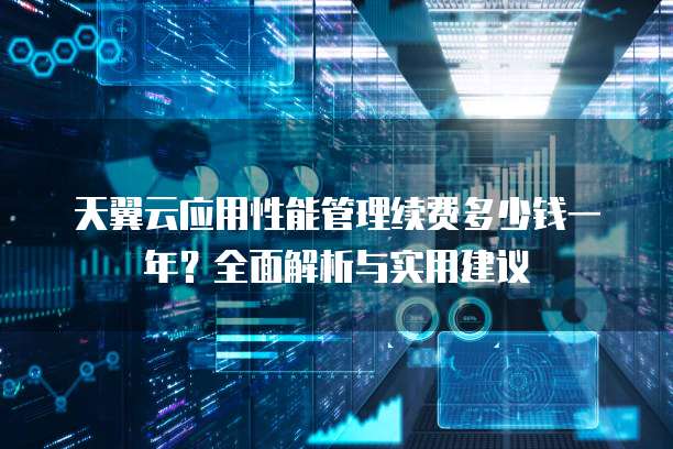 天翼云应用性能管理续费多少钱一年?全面解析与实用建议